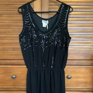 NWT M.S.S.P. black sequined party dress size large